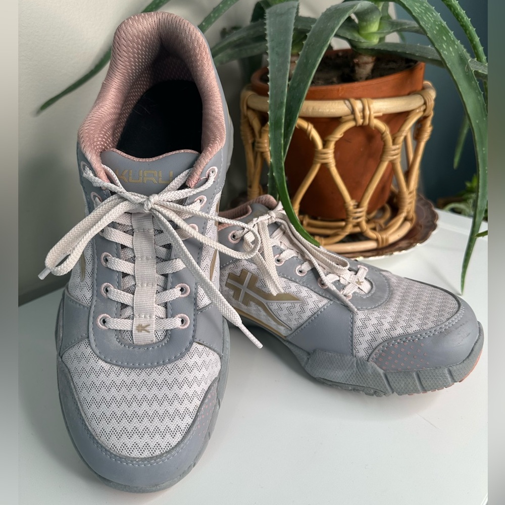KURU Women’s Sneakers Size 10 Gray Pink Gold | Comfort Walking Shoes